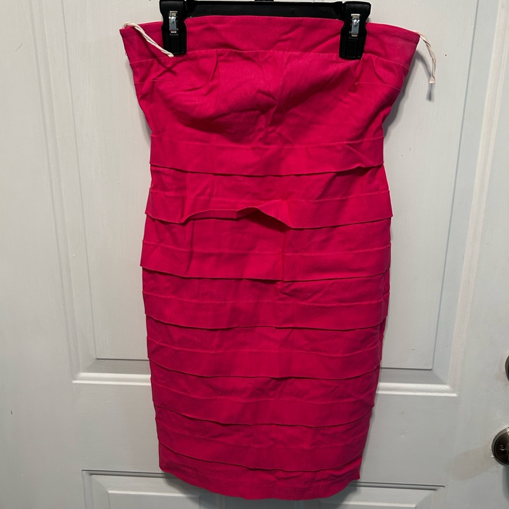 Bright Pink Strapless Dress